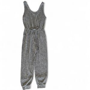 Anthropologie Gray Ribbed Knit Jumpsuit